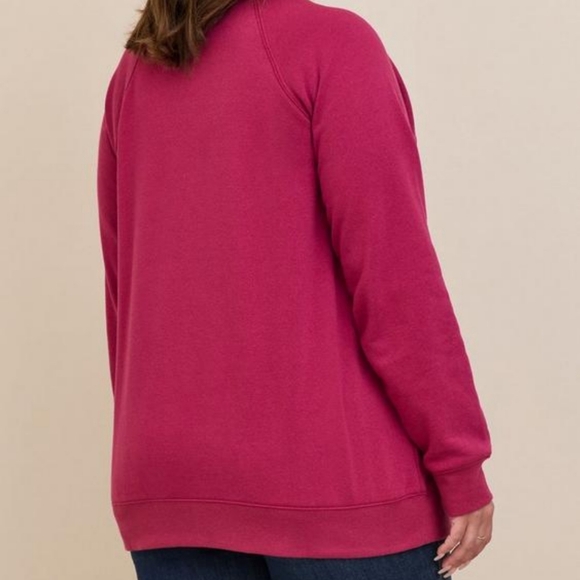 TORRID 'SILENT STARE' COZY FLEECE CREW RAGLAN SWEATSHIRT 3X - Picture 5 of 5